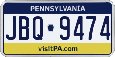 PA license plate JBQ9474