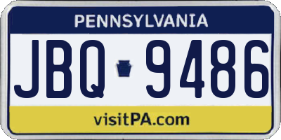 PA license plate JBQ9486
