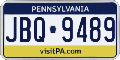 PA license plate JBQ9489