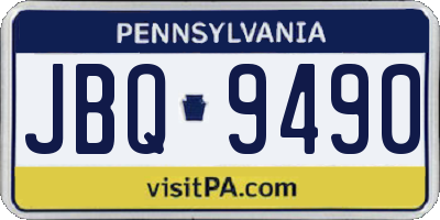 PA license plate JBQ9490