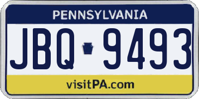 PA license plate JBQ9493