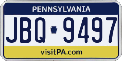PA license plate JBQ9497