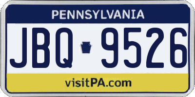 PA license plate JBQ9526
