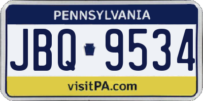 PA license plate JBQ9534