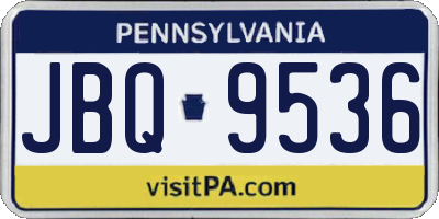 PA license plate JBQ9536