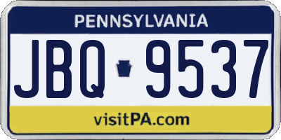 PA license plate JBQ9537