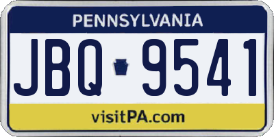 PA license plate JBQ9541