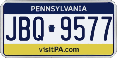 PA license plate JBQ9577