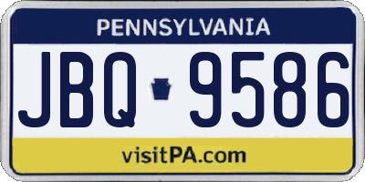 PA license plate JBQ9586