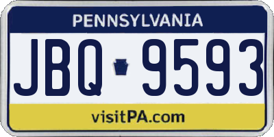 PA license plate JBQ9593