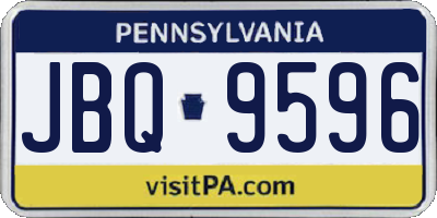 PA license plate JBQ9596