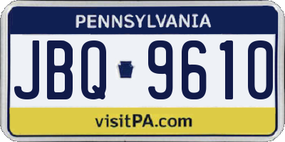 PA license plate JBQ9610