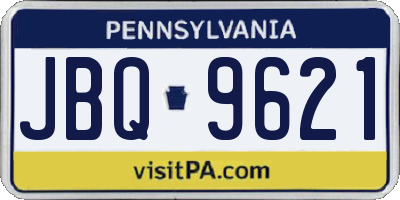 PA license plate JBQ9621