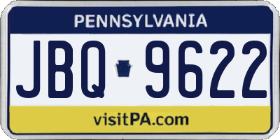 PA license plate JBQ9622