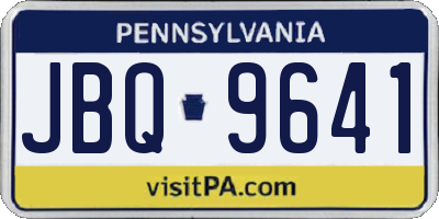 PA license plate JBQ9641