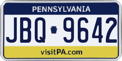 PA license plate JBQ9642