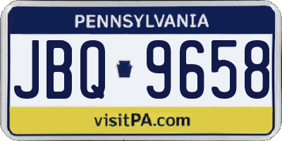 PA license plate JBQ9658