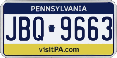 PA license plate JBQ9663