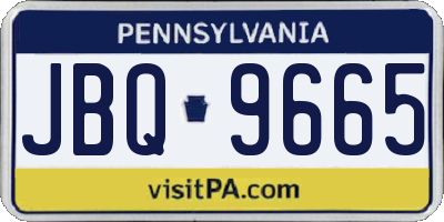 PA license plate JBQ9665