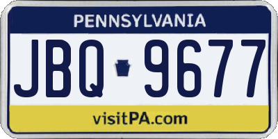 PA license plate JBQ9677