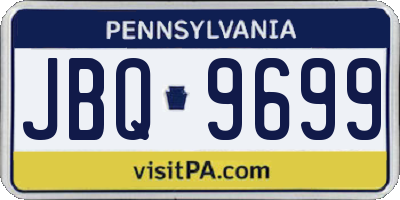 PA license plate JBQ9699