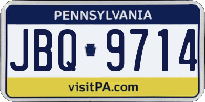 PA license plate JBQ9714