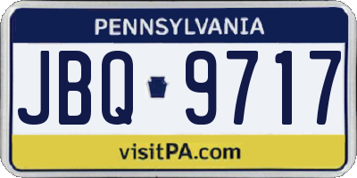 PA license plate JBQ9717