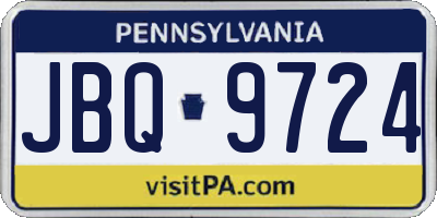 PA license plate JBQ9724