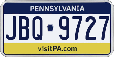 PA license plate JBQ9727