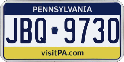 PA license plate JBQ9730