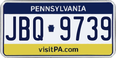 PA license plate JBQ9739