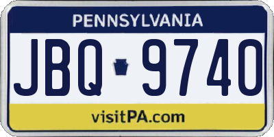 PA license plate JBQ9740