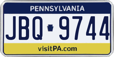 PA license plate JBQ9744