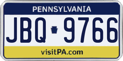PA license plate JBQ9766