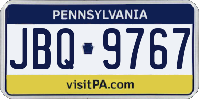 PA license plate JBQ9767