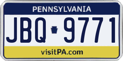 PA license plate JBQ9771