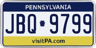PA license plate JBQ9799