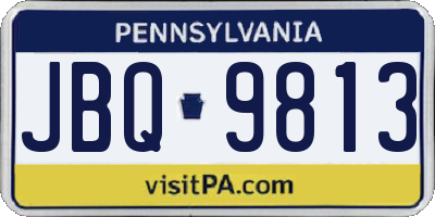 PA license plate JBQ9813