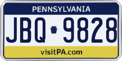 PA license plate JBQ9828