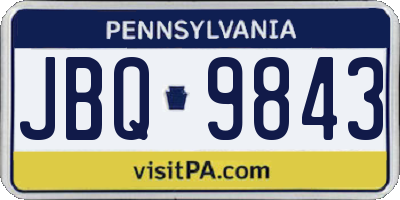 PA license plate JBQ9843