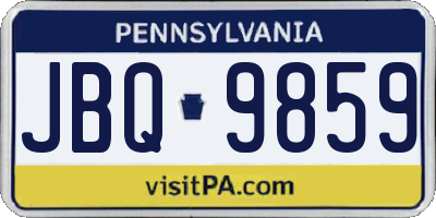 PA license plate JBQ9859