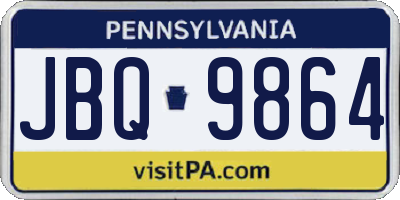 PA license plate JBQ9864