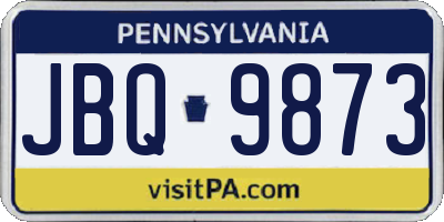 PA license plate JBQ9873