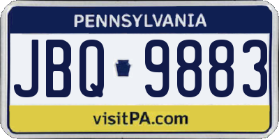 PA license plate JBQ9883