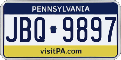 PA license plate JBQ9897