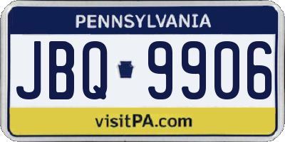 PA license plate JBQ9906