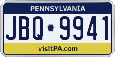 PA license plate JBQ9941