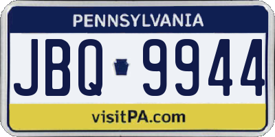 PA license plate JBQ9944