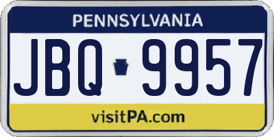 PA license plate JBQ9957
