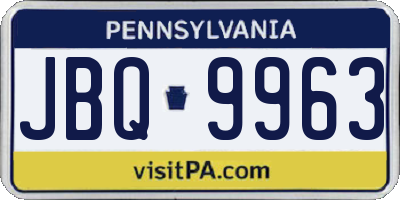 PA license plate JBQ9963